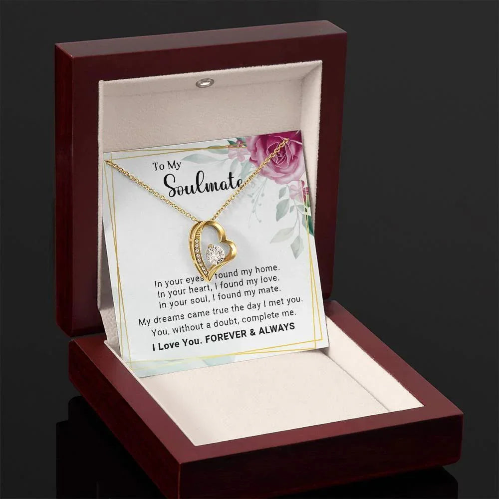 To My Soulmate You Complete Me Forever Love Pendant Necklace
