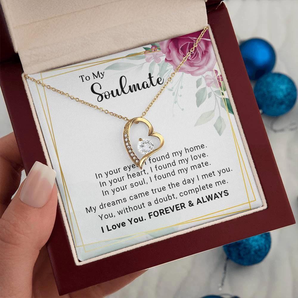 To My Soulmate You Complete Me Forever Love Pendant Necklace