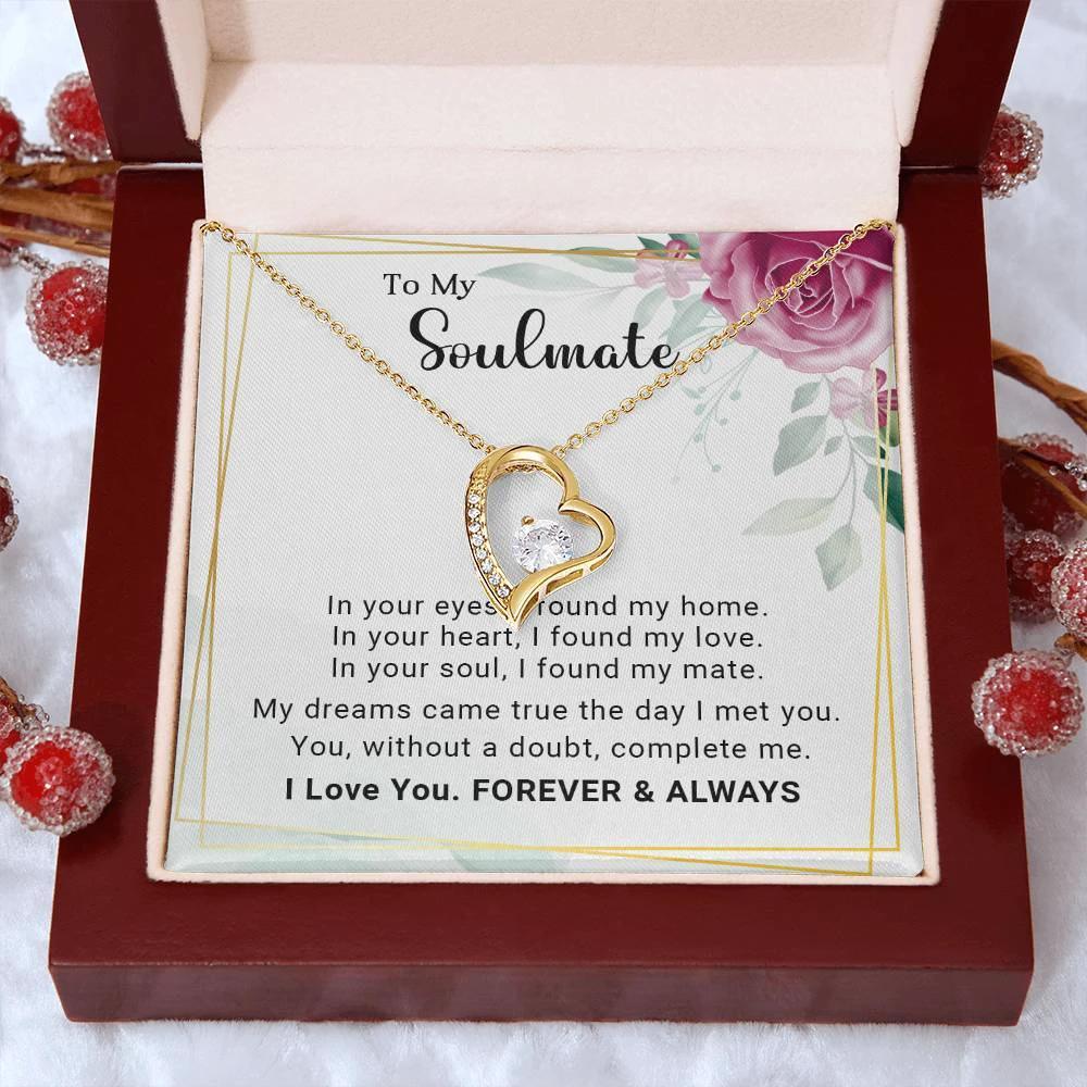 To My Soulmate You Complete Me Forever Love Pendant Necklace