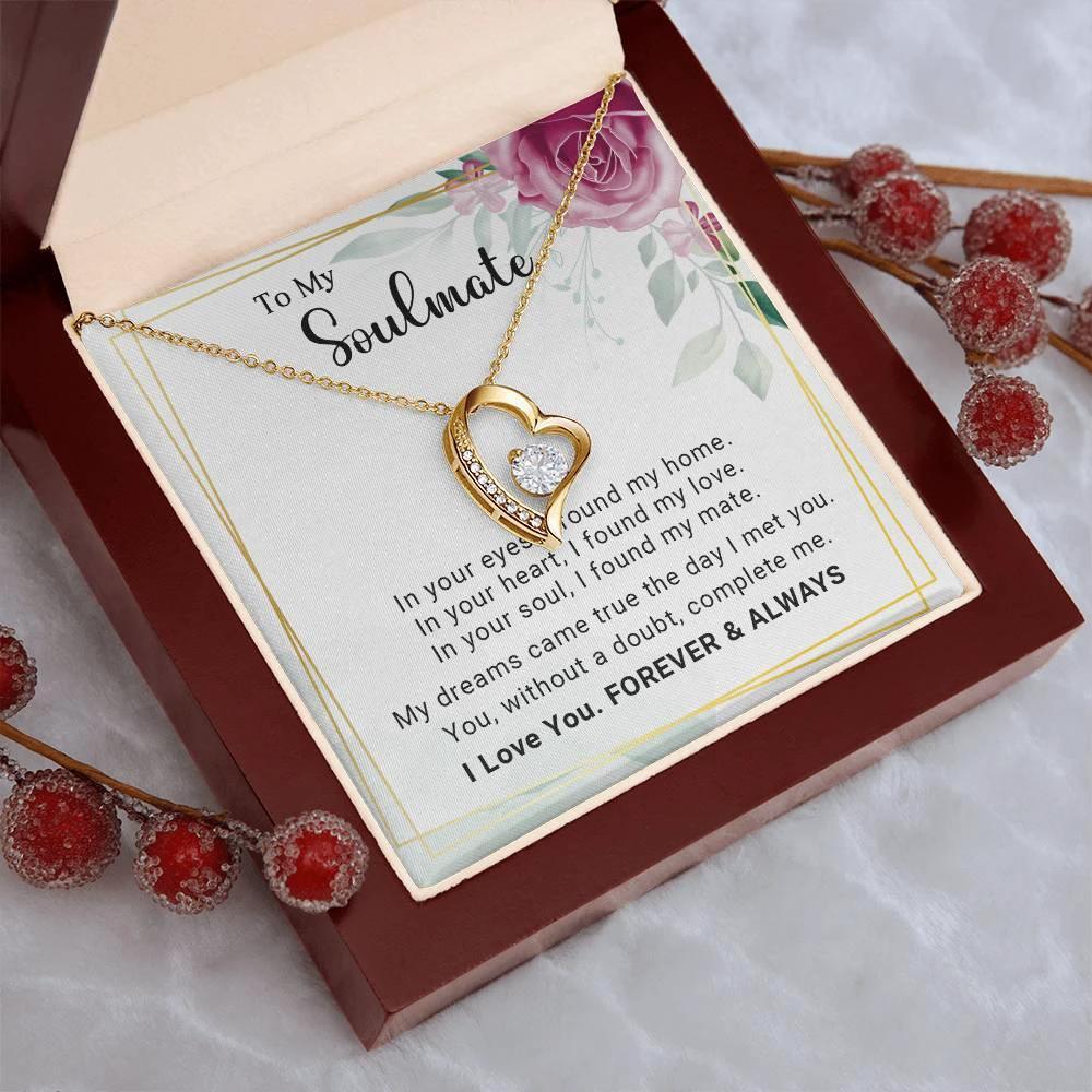 To My Soulmate You Complete Me Forever Love Pendant Necklace