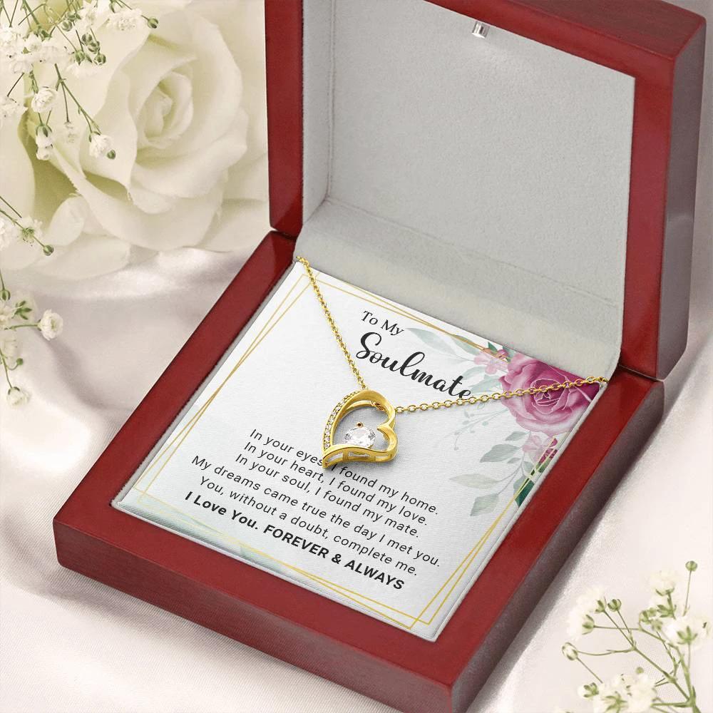 To My Soulmate You Complete Me Forever Love Pendant Necklace