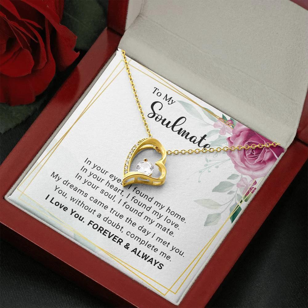 To My Soulmate You Complete Me Forever Love Pendant Necklace