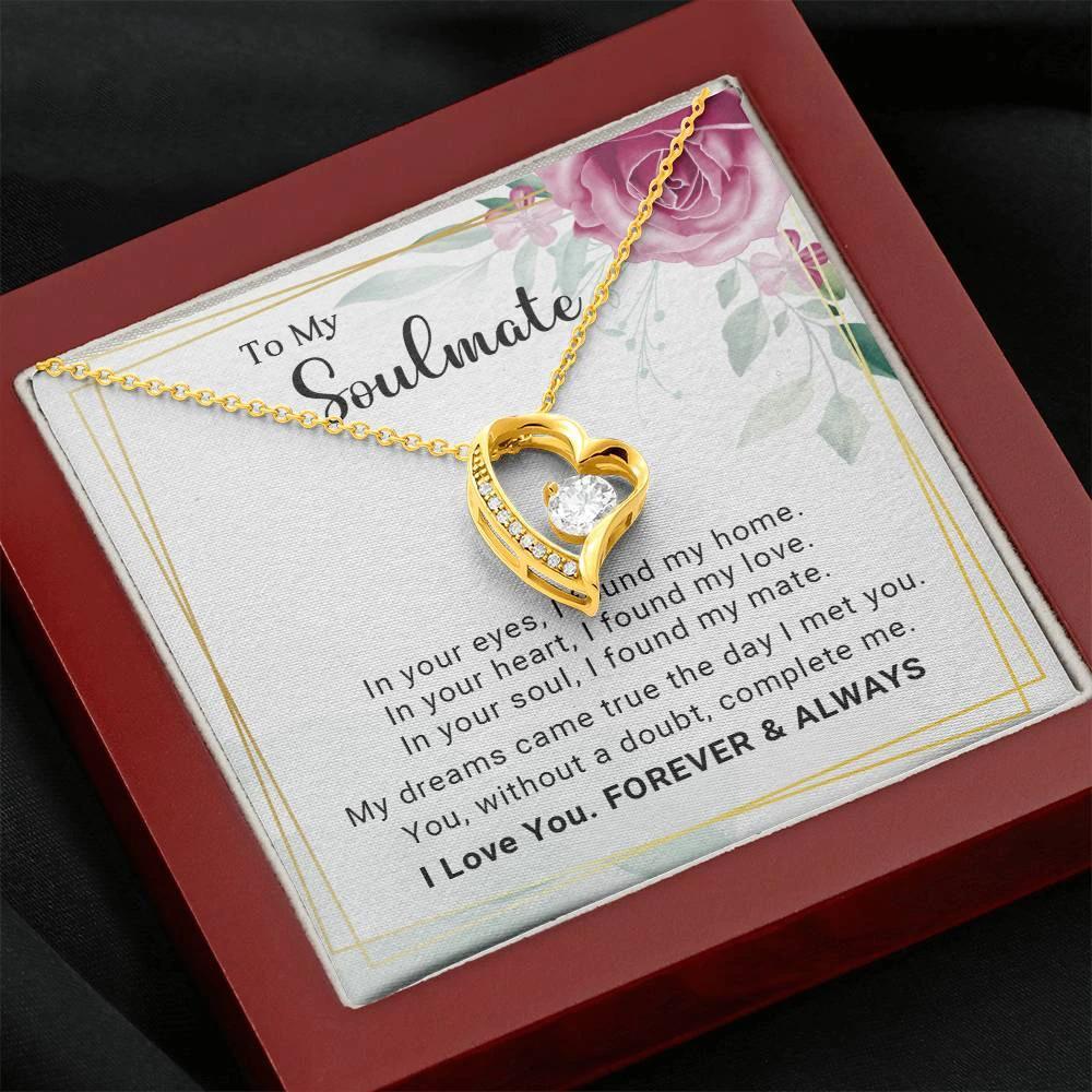 To My Soulmate You Complete Me Forever Love Pendant Necklace