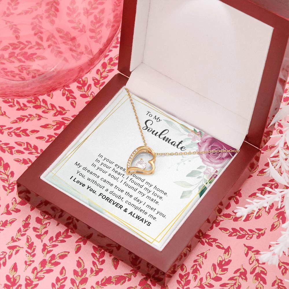 To My Soulmate You Complete Me Forever Love Pendant Necklace