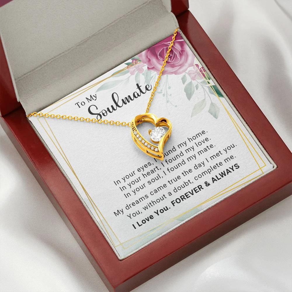 To My Soulmate You Complete Me Forever Love Pendant Necklace