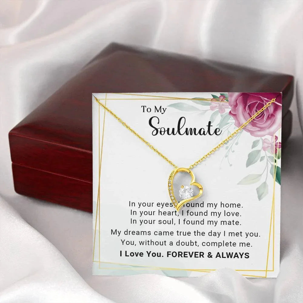 To My Soulmate You Complete Me Forever Love Pendant Necklace