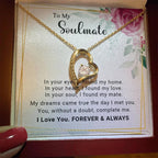 To My Soulmate You Complete Me Forever Love Pendant Necklace