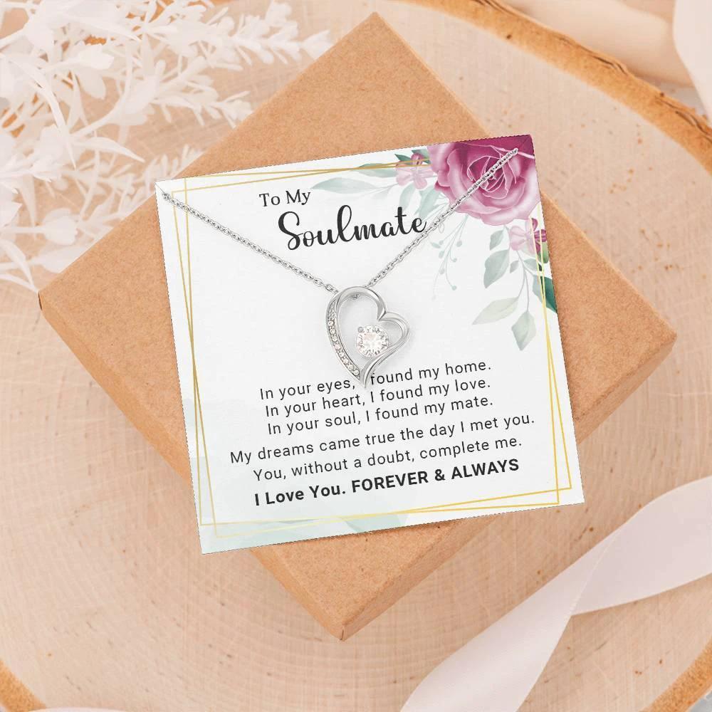 To My Soulmate You Complete Me Forever Love Pendant Necklace