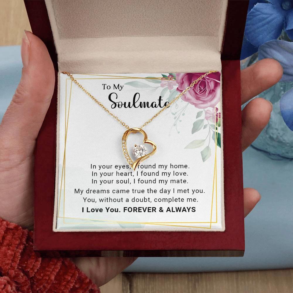 To My Soulmate You Complete Me Forever Love Pendant Necklace