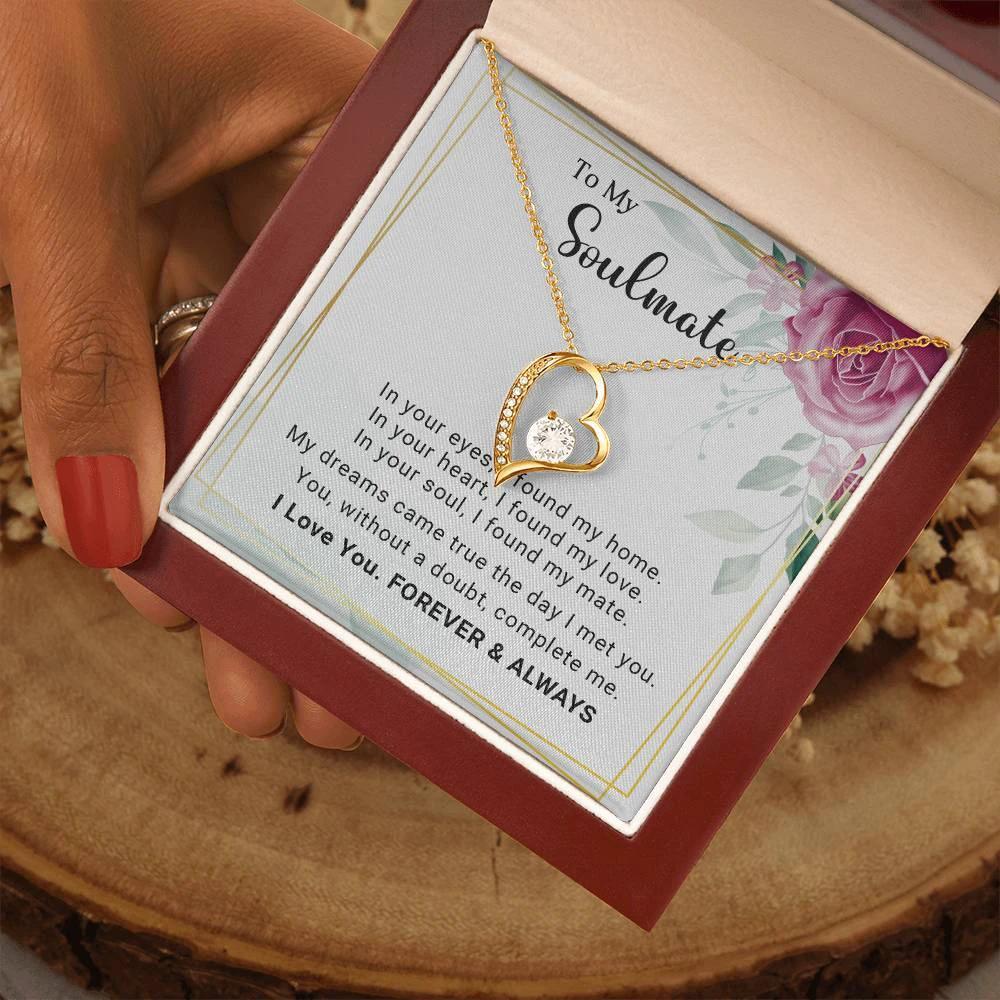 To My Soulmate You Complete Me Forever Love Pendant Necklace