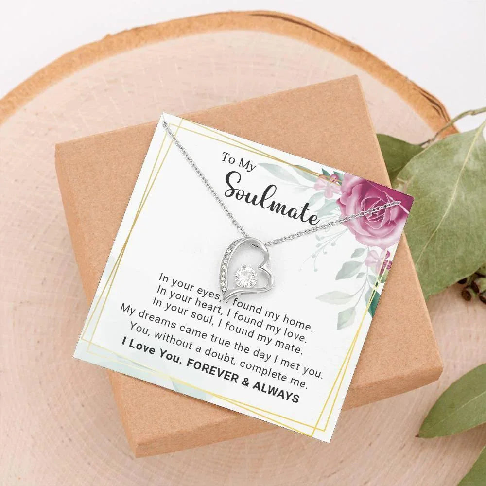 To My Soulmate You Complete Me Forever Love Pendant Necklace