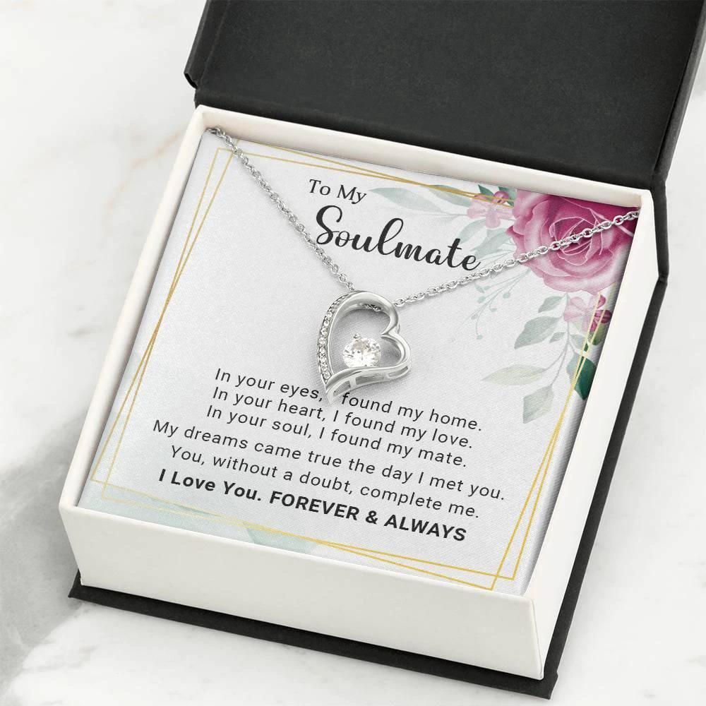 To My Soulmate You Complete Me Forever Love Pendant Necklace