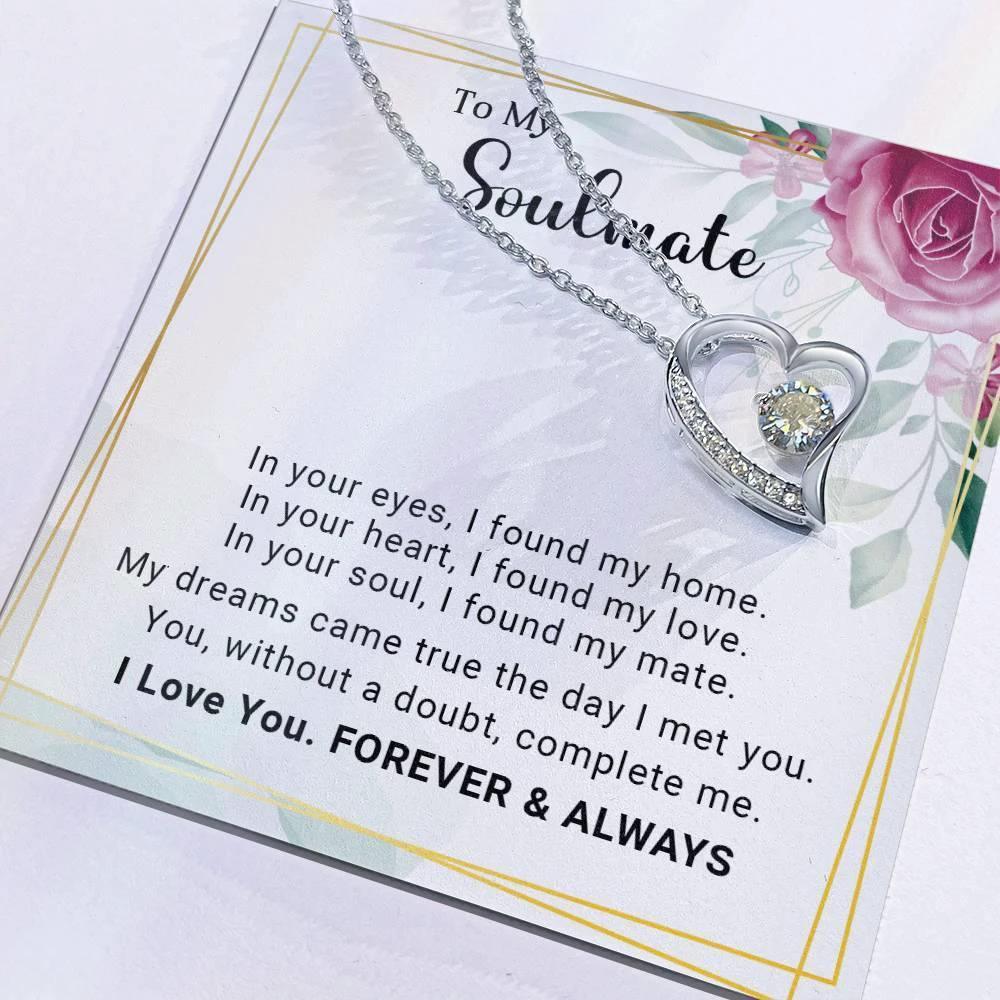 To My Soulmate You Complete Me Forever Love Pendant Necklace