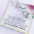To My Soulmate You Complete Me Forever Love Pendant Necklace
