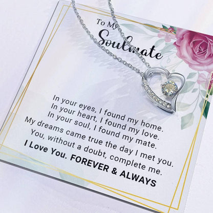 To My Soulmate You Complete Me Forever Love Pendant Necklace - Mallard Moon Gift Shop