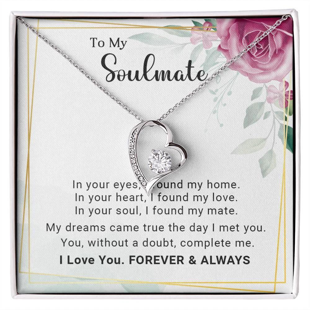 To My Soulmate You Complete Me Forever Love Pendant Necklace