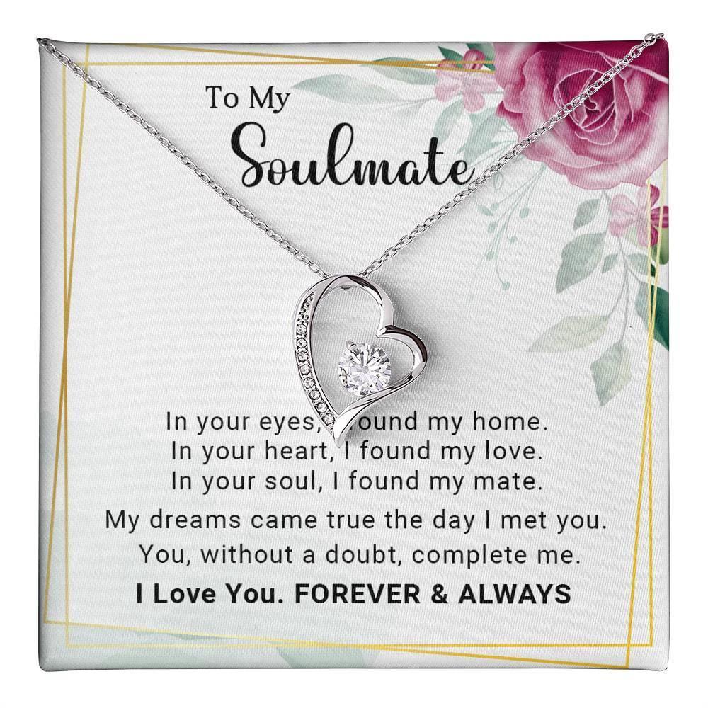 To My Soulmate You Complete Me Forever Love Pendant Necklace