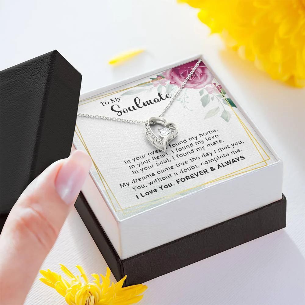 To My Soulmate You Complete Me Forever Love Pendant Necklace
