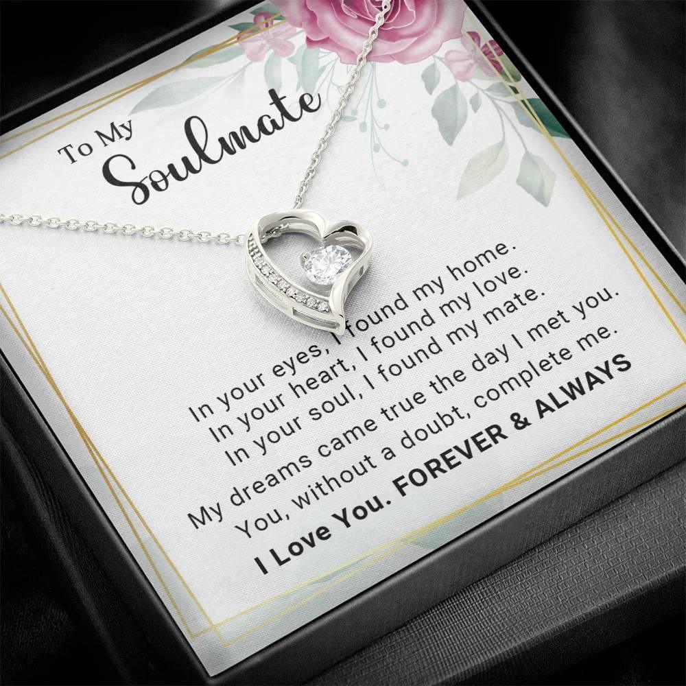 To My Soulmate You Complete Me Forever Love Pendant Necklace