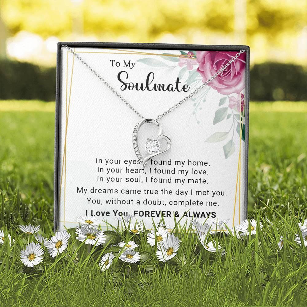 To My Soulmate You Complete Me Forever Love Pendant Necklace