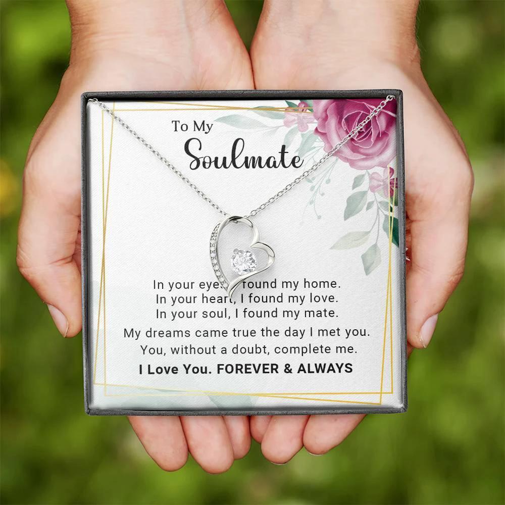 To My Soulmate You Complete Me Forever Love Pendant Necklace