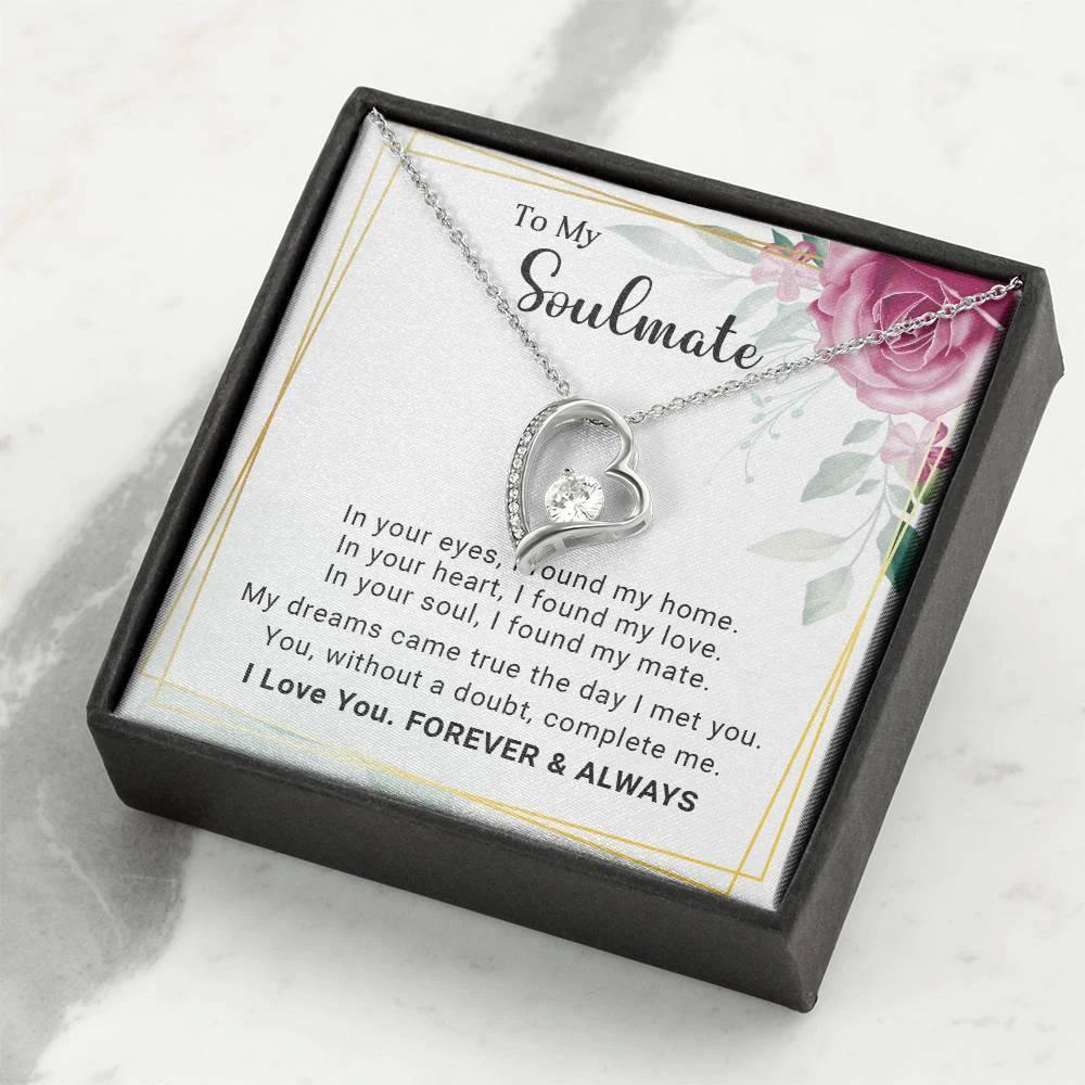 To My Soulmate You Complete Me Forever Love Pendant Necklace