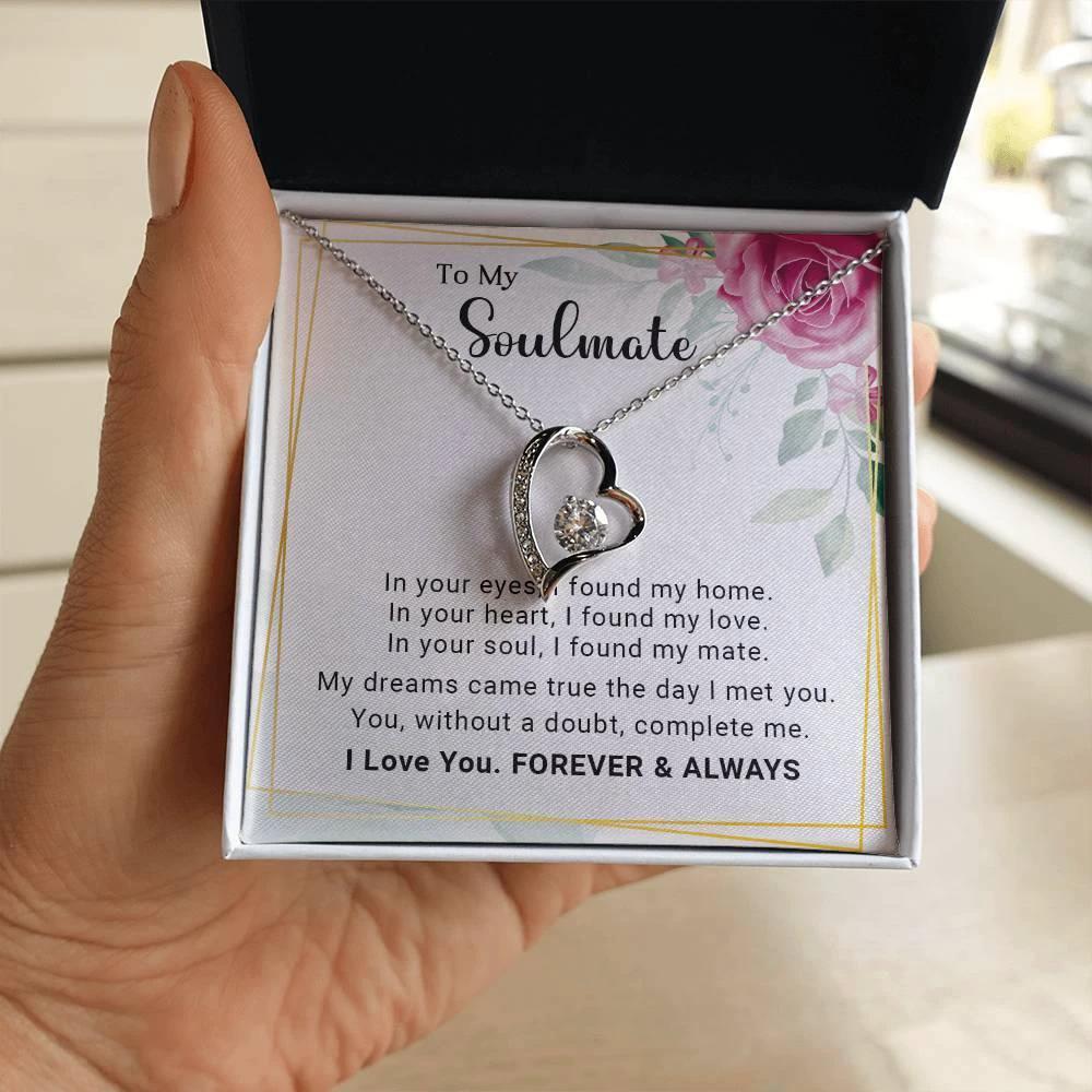 To My Soulmate You Complete Me Forever Love Pendant Necklace