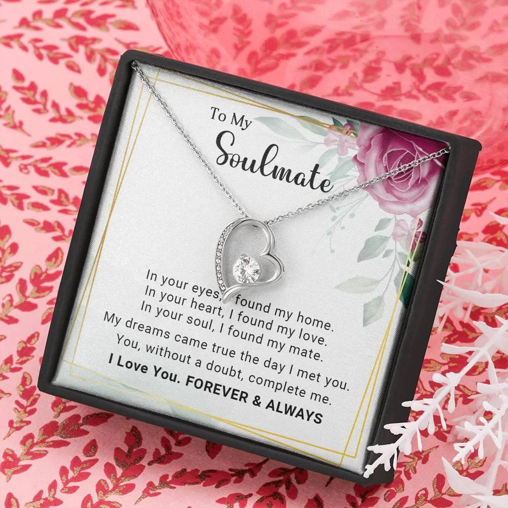 To My Soulmate You Complete Me Forever Love Pendant Necklace