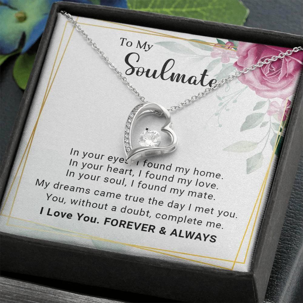 To My Soulmate You Complete Me Forever Love Pendant Necklace