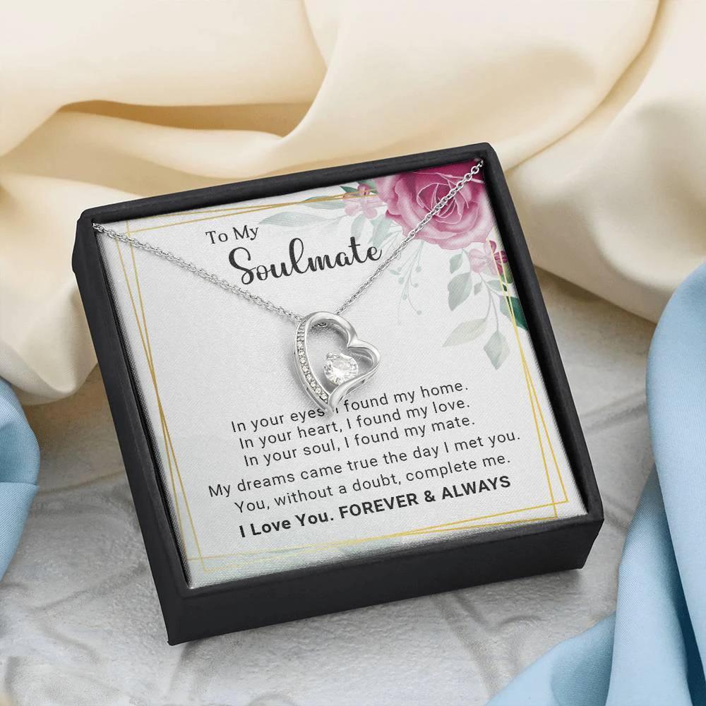 To My Soulmate You Complete Me Forever Love Pendant Necklace