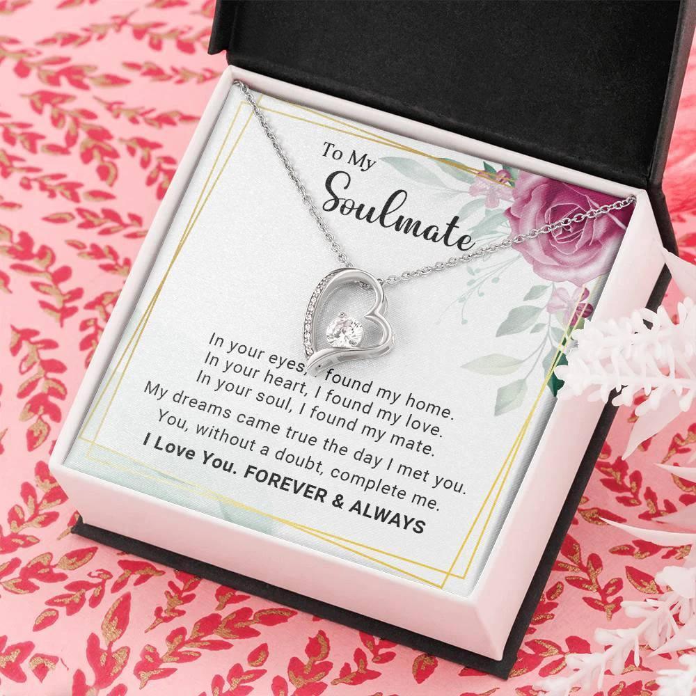 To My Soulmate You Complete Me Forever Love Pendant Necklace