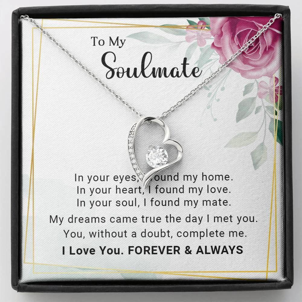 To My Soulmate You Complete Me Forever Love Pendant Necklace
