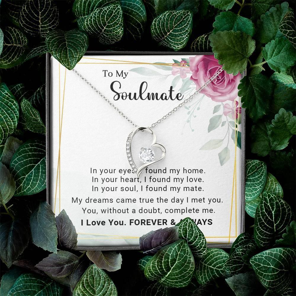 To My Soulmate You Complete Me Forever Love Pendant Necklace