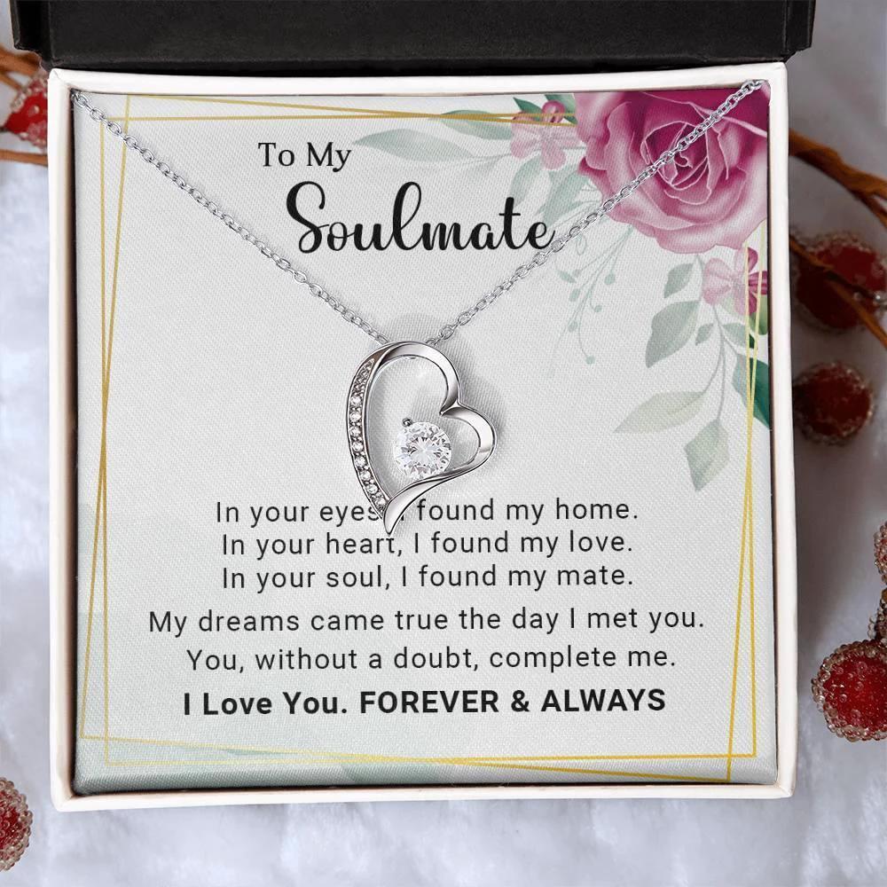 To My Soulmate You Complete Me Forever Love Pendant Necklace