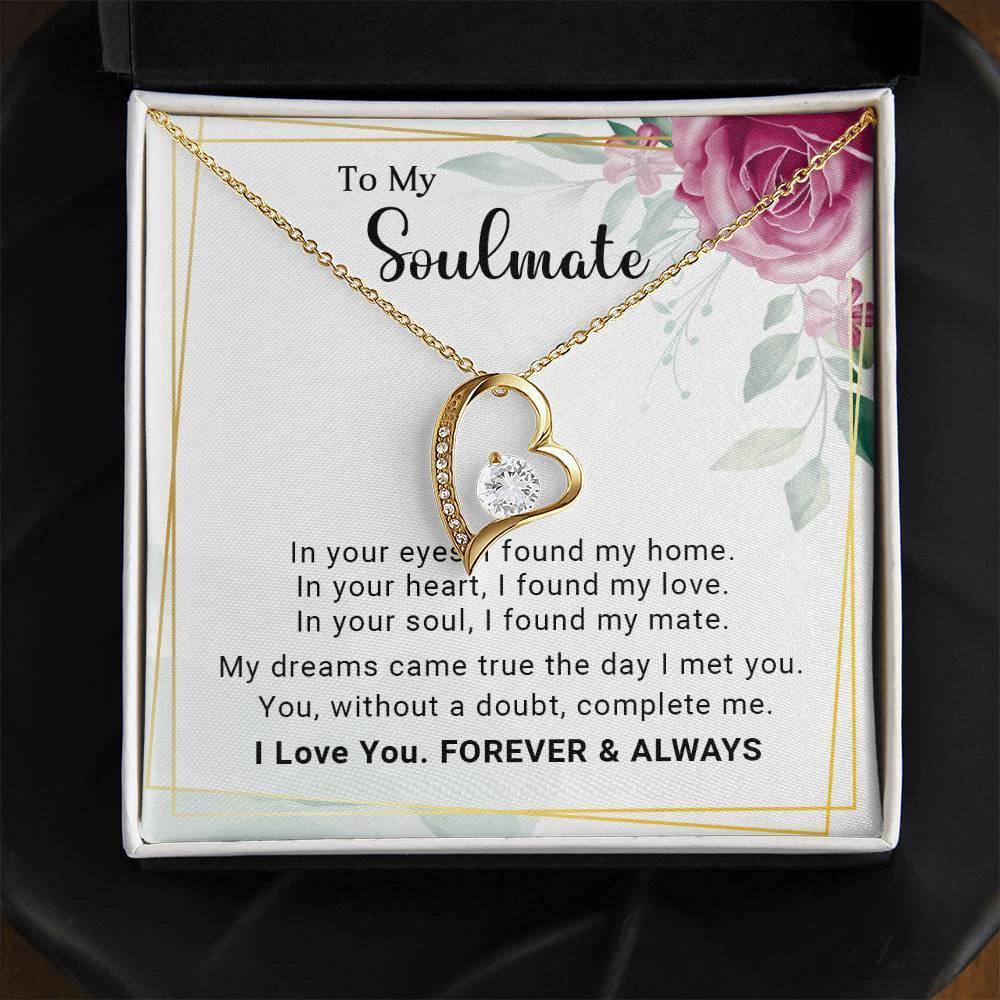 To My Soulmate You Complete Me Forever Love Pendant Necklace