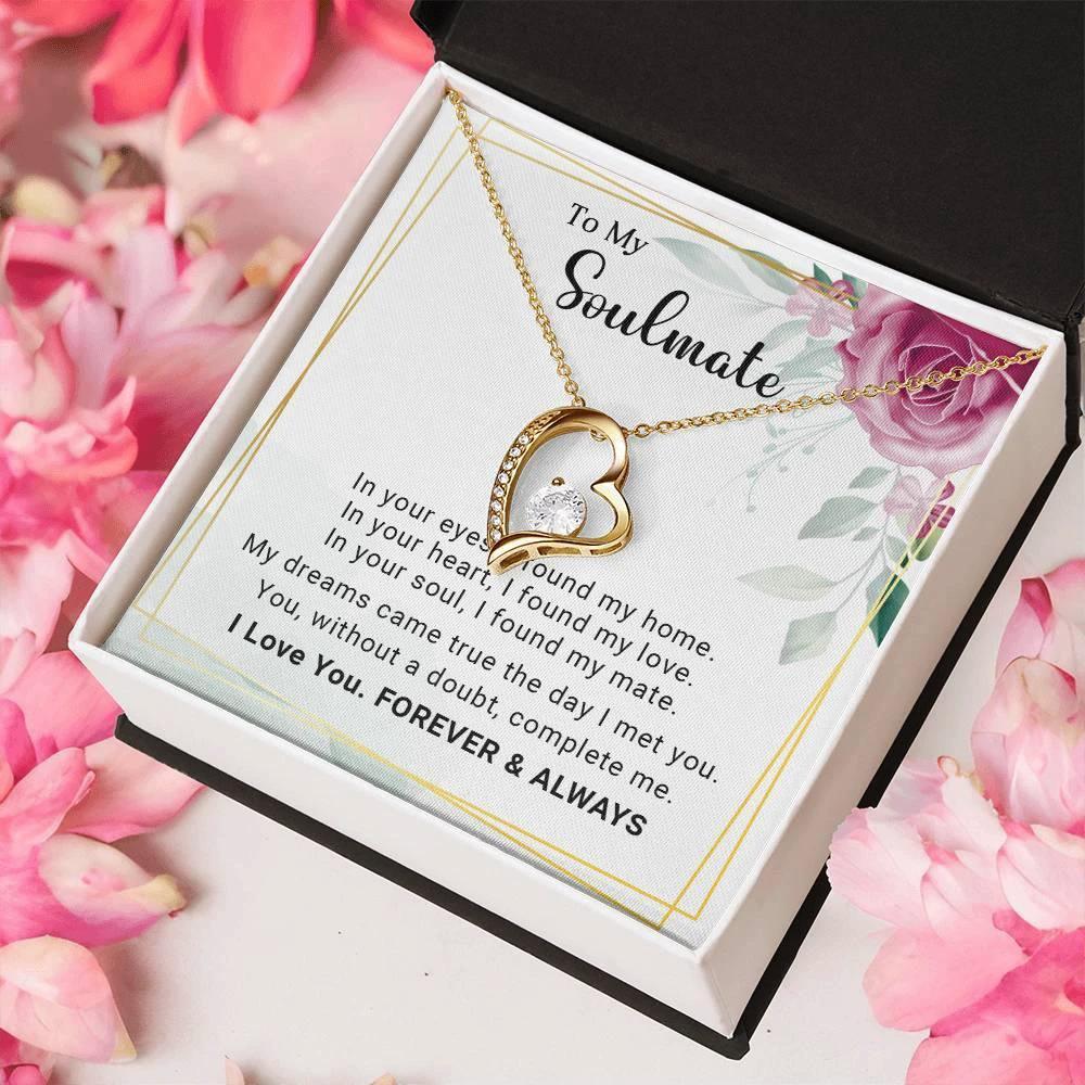 To My Soulmate You Complete Me Forever Love Pendant Necklace