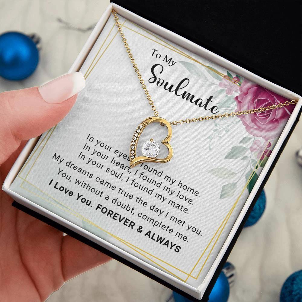 To My Soulmate You Complete Me Forever Love Pendant Necklace