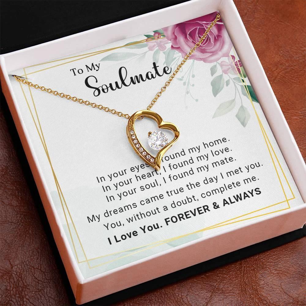 To My Soulmate You Complete Me Forever Love Pendant Necklace