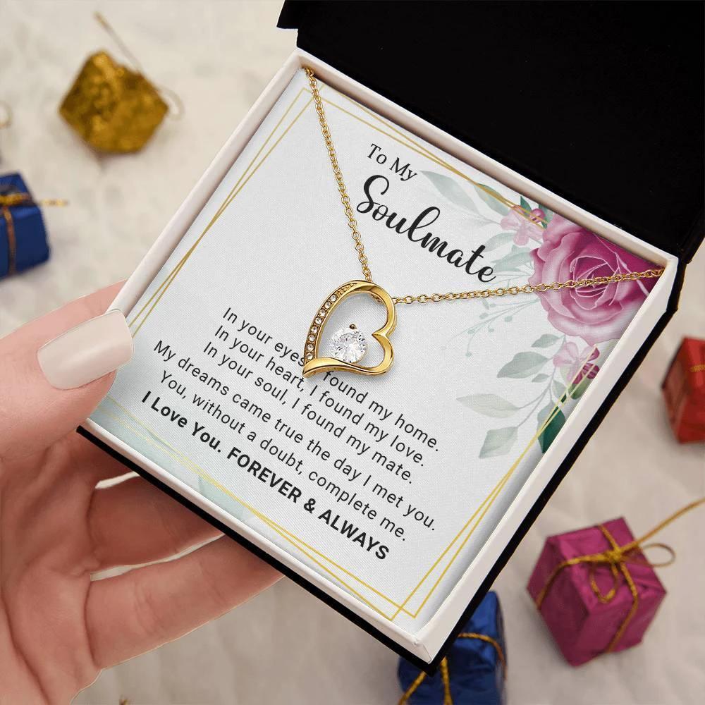 To My Soulmate You Complete Me Forever Love Pendant Necklace