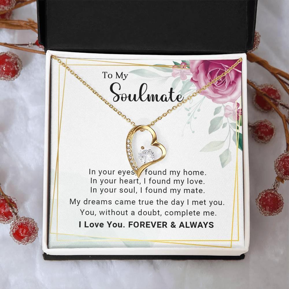 To My Soulmate You Complete Me Forever Love Pendant Necklace