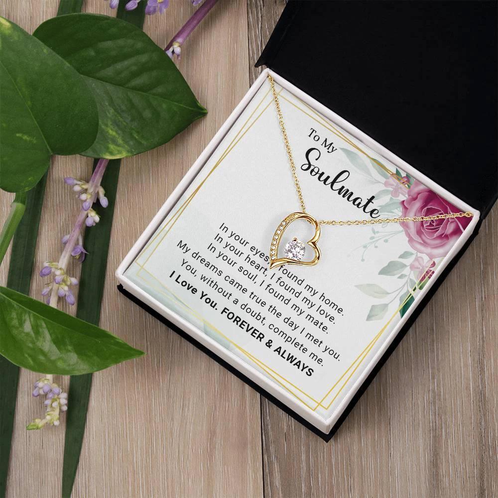 To My Soulmate You Complete Me Forever Love Pendant Necklace