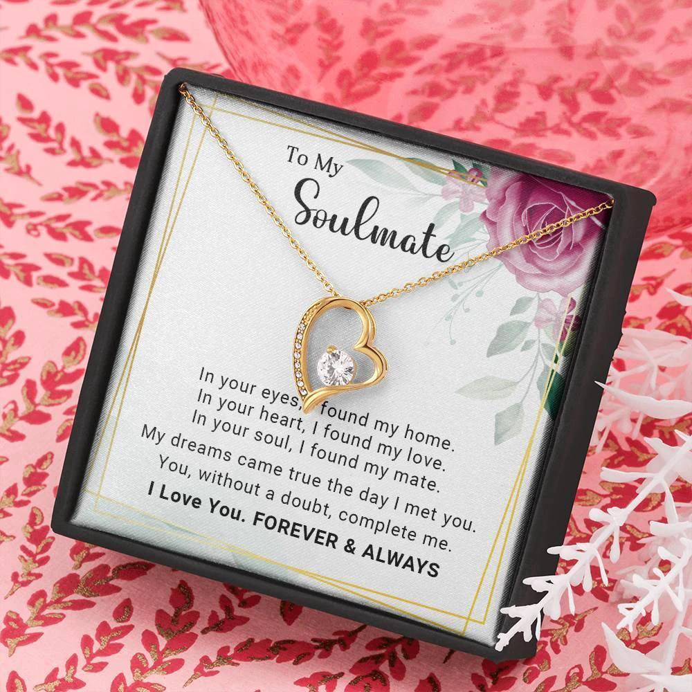 To My Soulmate You Complete Me Forever Love Pendant Necklace