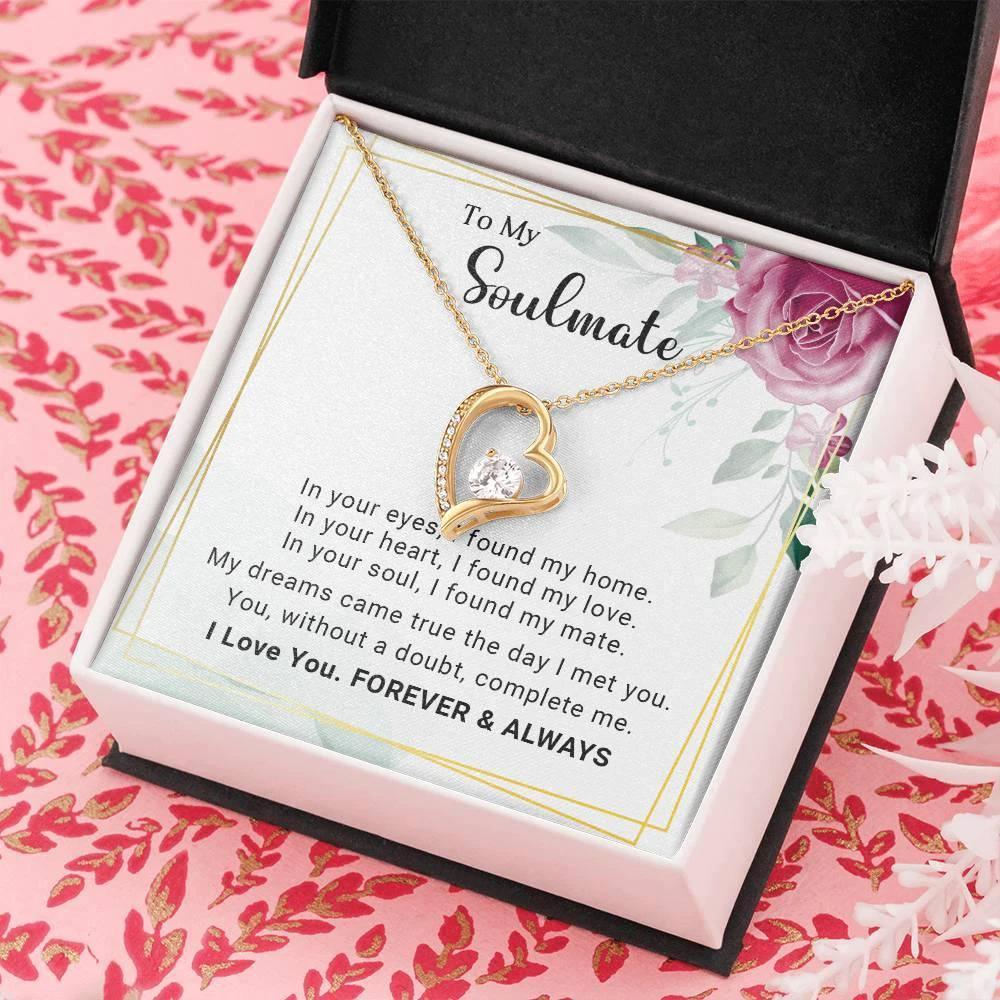 To My Soulmate You Complete Me Forever Love Pendant Necklace