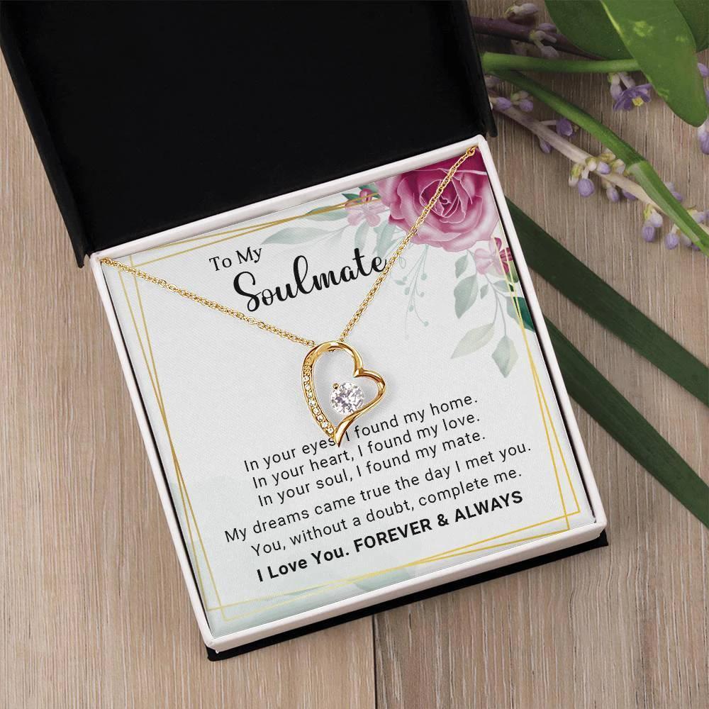 To My Soulmate You Complete Me Forever Love Pendant Necklace