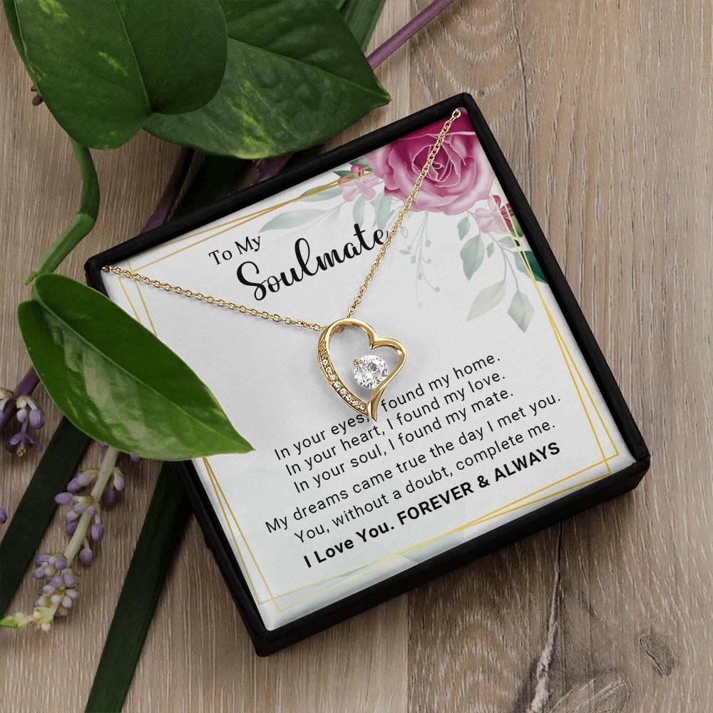 To My Soulmate You Complete Me Forever Love Pendant Necklace
