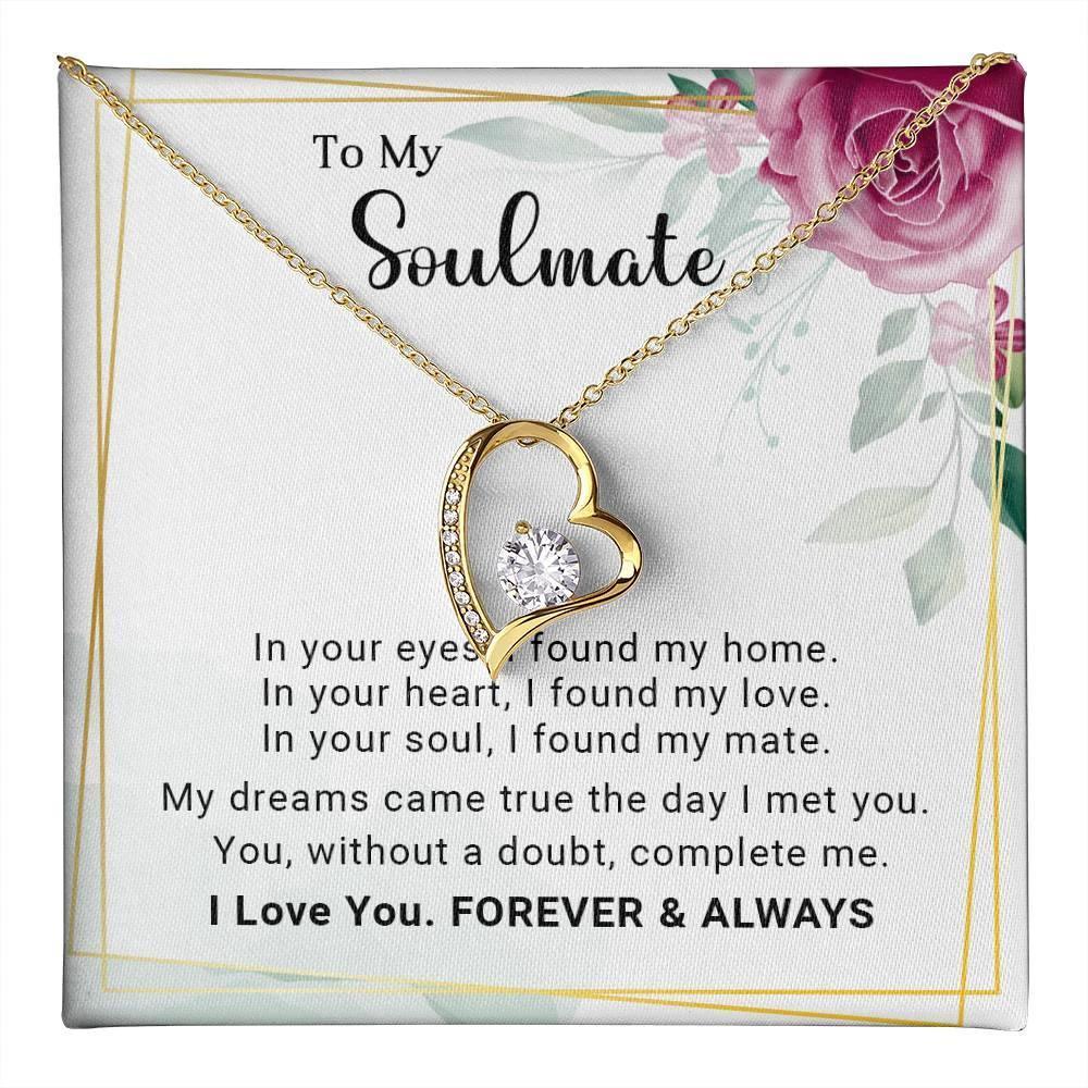 To My Soulmate You Complete Me Forever Love Pendant Necklace