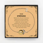 To My Stepmom Gifts, Inspirational Stepmom Sunflower Bracelet, Sentimental Birthday Christmas Unique Gifts For Stepmom Behind you, all your memories, before you, all your dreams, around you, all who love you, within you, all you need