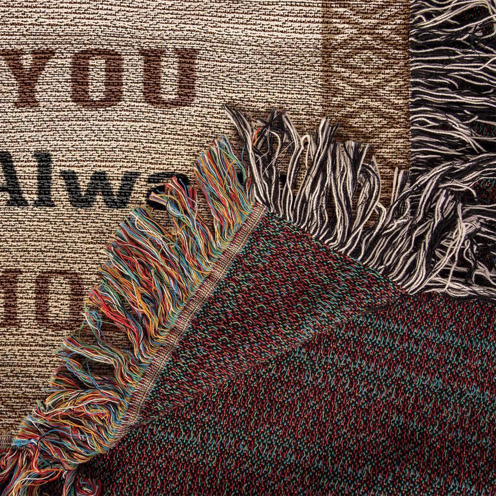 To My Stepson, Whisper Back, I am the Storm Heirloom Keepsake Woven Blanket