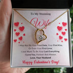 To My Stunning Wife I Want to be Your Last Everything Forever Love Pendant Necklace