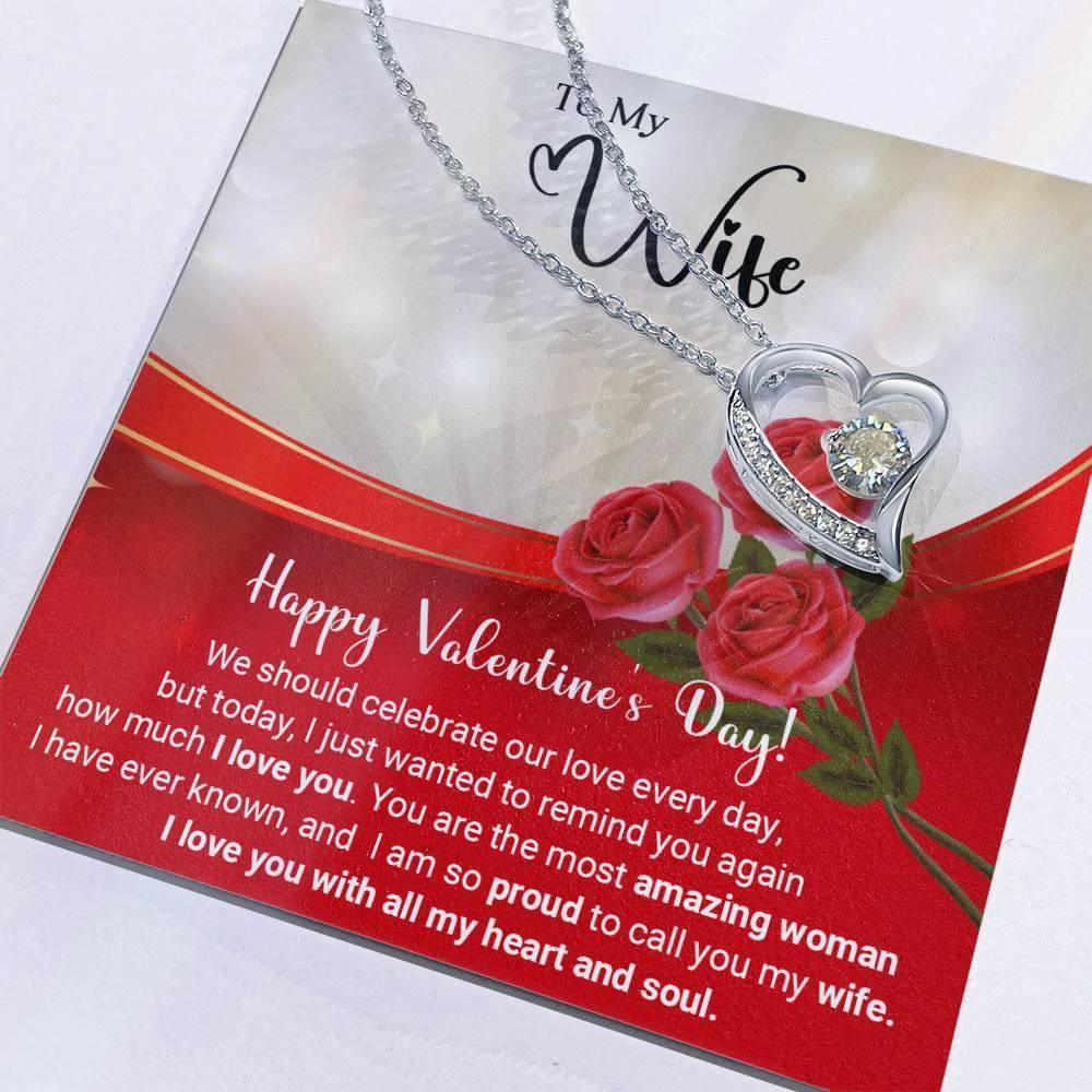 To My Wife Celebrate Our Love Every Day Forever Love Pendant Necklace